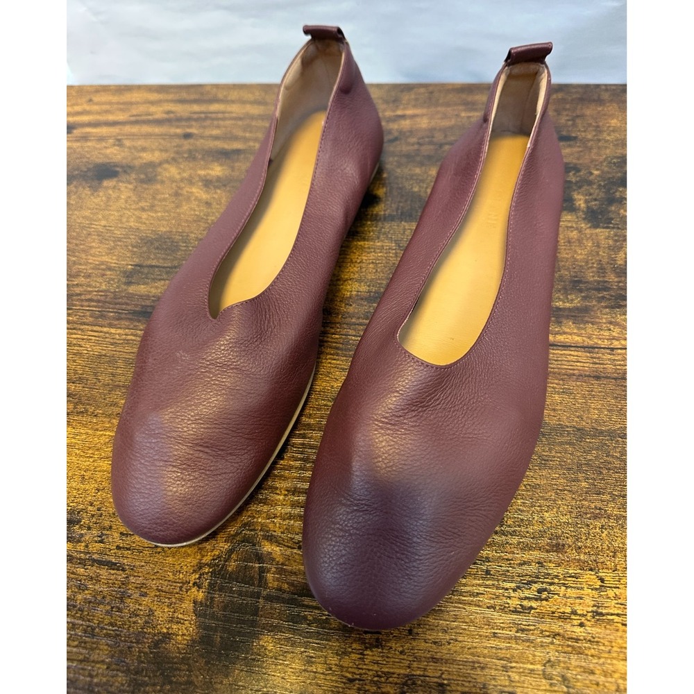 Everlane The Day Glove Burgundy Leather Ballet Flats Womens Size 10 Shoes Italy - Picture 2 of 10